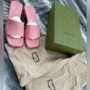 Gucci platform block heel slide Sandal